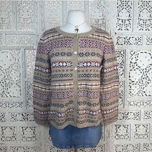 Appleseeds NWT Limited Edition Colorful Fair Isle Grannycore Cottage Cardigan